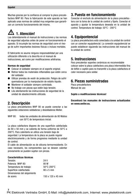 WHP 80:whp50/80_H5.qxd - PK Elektronik