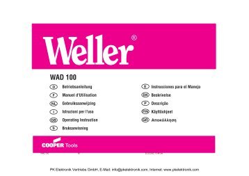 Bedienungsanleitung Weller Heissluftstation WAD100 - PK Elektronik