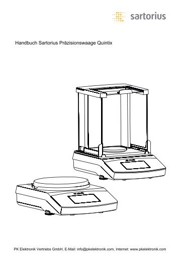 Bedienungsanleitung Sartorius PrÃ¤zisionswaagen ... - PK Elektronik