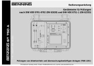 Bedienungsanleitung Benning GerÃ¤tetester ST 750 A - PK Elektronik