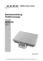 Bedienungsanleitung Kern & Sohn Plattformwaage ... - PK Elektronik