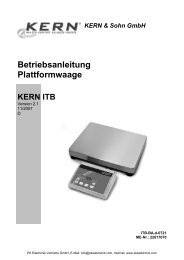 Bedienungsanleitung Kern & Sohn Plattformwaage ... - PK Elektronik