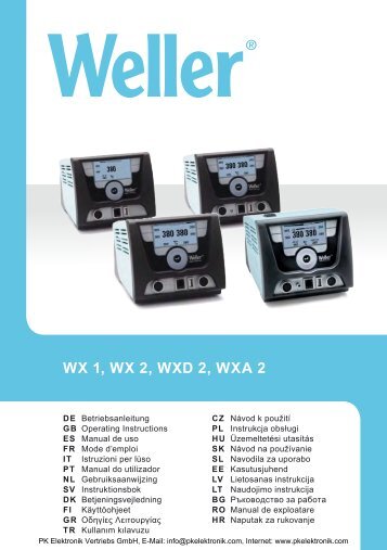 Bedienungsanleitung Weller Heißluftstation WXA 2 - PK Elektronik