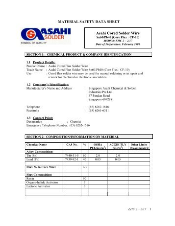 Asahi Cored Solder Wire