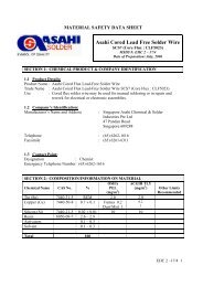 Asahi Cored Lead Free Solder Wire