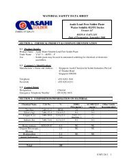 MATERIAL SAFETY DATA SHEET Asahi Lead Free Solder Paste ...