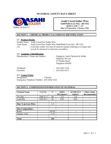 Asahi Cored Solder Wire