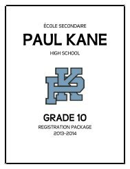 Grade 10 Registration Package - Paul Kane High School - St. Albert ...