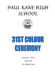 Paul Kane High School Colour Ceremony Program