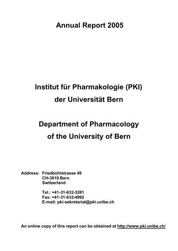 Annual Report 2005 - Institute of Pharmacology - UniversitÃ¤t Bern