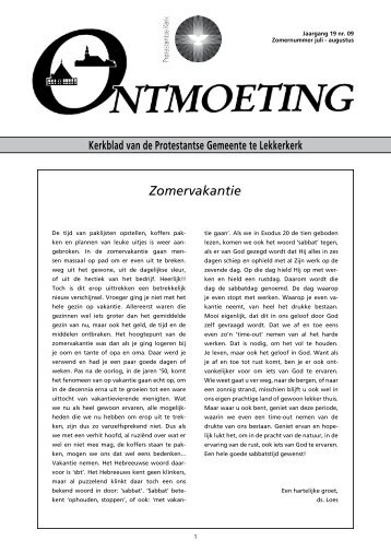 Ontmoeting 19de jaargang nummer 9 zomer 2011 - PKN Lekkerkerk