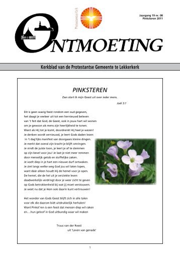 Ontmoeting 19de jaargang nummer 8 Pinksteren ... - PKN Lekkerkerk