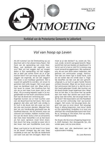 Ontmoeting 19de jaargang nummer 7 april 2011 - PKN Lekkerkerk