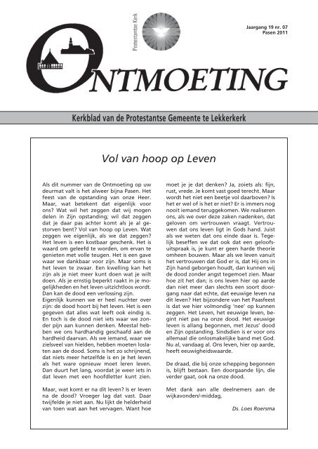 Ontmoeting 19de jaargang nummer 7 april 2011 - PKN Lekkerkerk