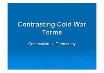 Contrasting Cold War Terms