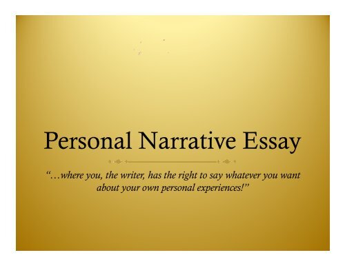 Narrative essay powerpoint