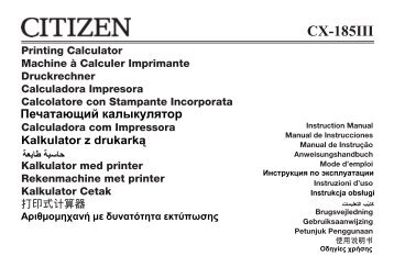 CX-185III - Citizen calculator