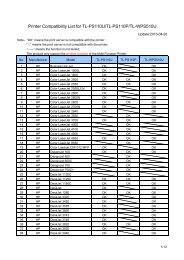 Printer Compatibility List for TL-PS110U/TL-PS110P/TL-WPS510U