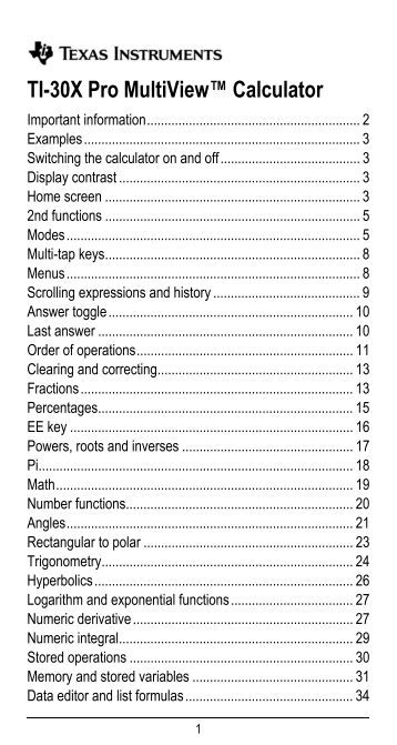ti 30x pro multiviewa calculator