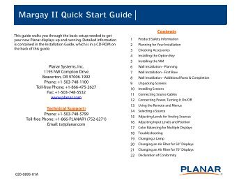 Clarity Margay II Quick Start Guide - Planar