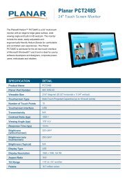 PCT2485 - Multi-Touch Monitor - Planar
