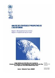 Analyse des stratÃ©gies et prospectives de l'eau en Tunisie - Plan Bleu