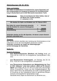 Abkündigungen (26. 02. 2012) - Evangelische Kirchengemeinde ...