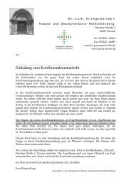 Einladung Konfirmandenunterricht - Kirchgemeinde Nossen