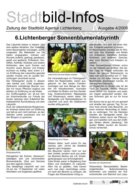 6.Lichtenberger Sonnenblumenlabyrinth - Planergemeinschaft