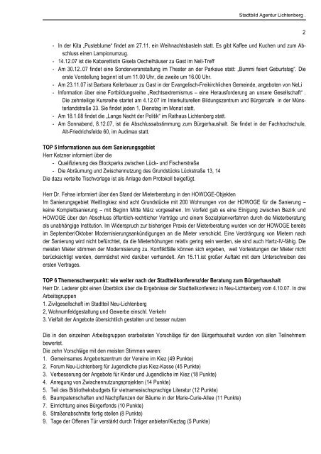 Stadtbild Agentur Lichtenberg Protokoll vom 13.11.07 7. Beratung ...