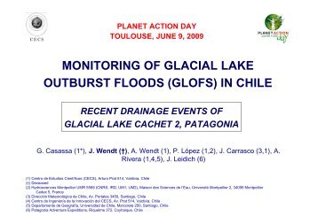 monitoring of glacial lake outburst floods (glofs) in chile - Planet Action