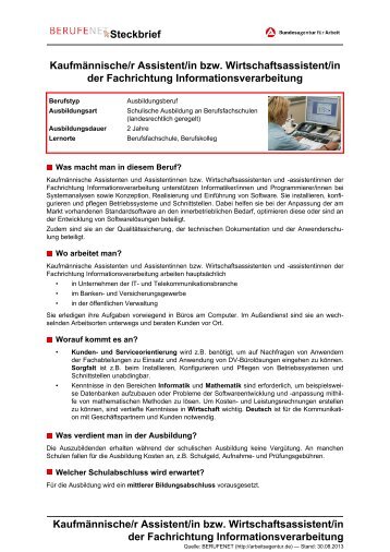 BERUFENET-Steckbrief ausdrucken