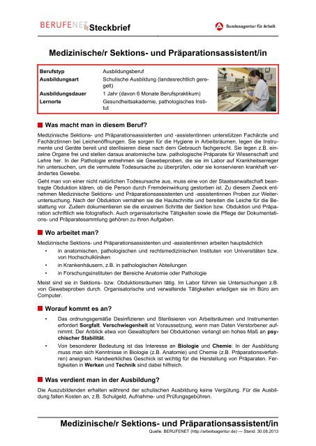 Medizinische R Sektions Und Planet Beruf De
