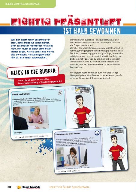 Schritt fÃ¼r Schritt zur Berufswahl, Ausgabe 2009/2010 - Planet Beruf.de