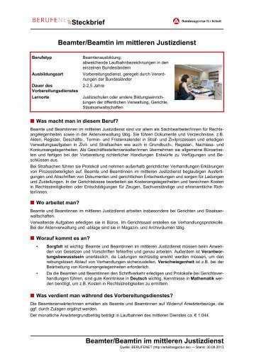Justizdienst (mittlerer Dienst) ( PDF ) - Planet Beruf.de