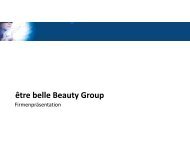 1. Übersicht être belle Beauty Group 2. Pfeiffer Laboratories