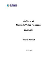 4-Channel Network Video Recorder NVR-401 User's Manual - Planet