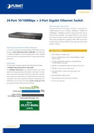 24-Port 10/100Mbps + 2-Port Gigabit Ethernet Switch - Planet