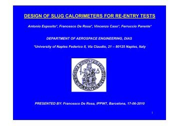 design of slug calorimeters for re-entry tests - International Planetary ...