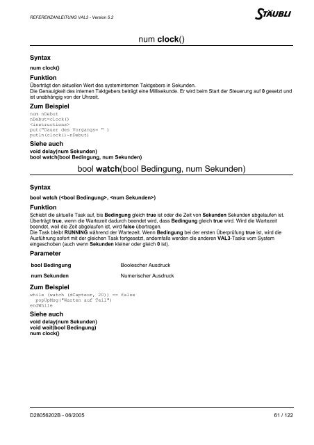 referenzanleitung val3 d28056202b - 06/2005 - eule-roboter.de
