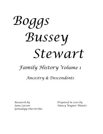 Volume 1 of 3 - Ancestry and Descendents - Planitz.org