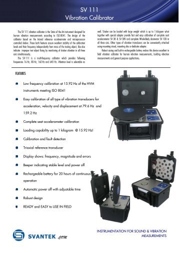 SV 111 Vibration Calibrator - Svantek