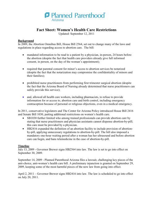 Fact Sheet - Planned Parenthood