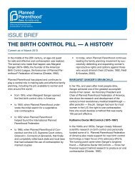 ISSUE BRIEF The BirTh ConTrol Pill â A hisTory - Planned ...