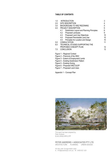 Concept Plan Warner Industrial Park and Adjoining Lands