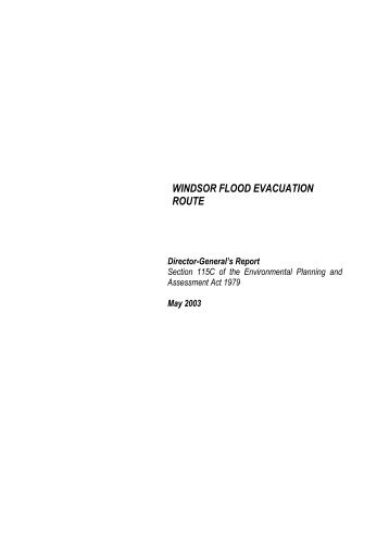 WINDSOR FLOOD EVACUATION ROUTE - Department of Planning