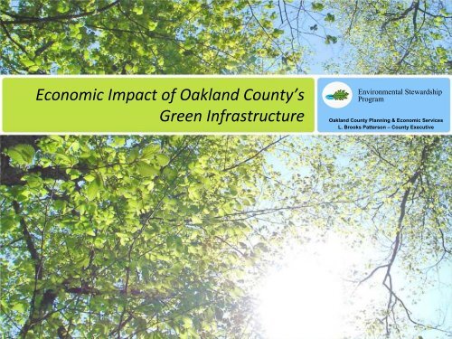 Economic Impact of Oakland County's Green Infrastructure