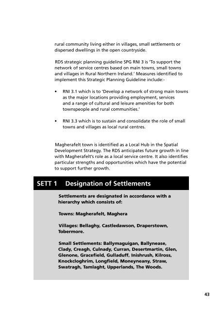 Magherafelt Area Plan 2015: Draft Plan - The Planning Service