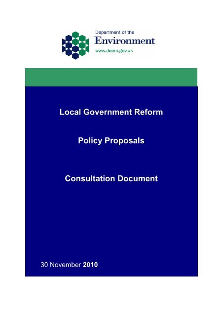 Local Government Reform - Consultation on Policy Proposals