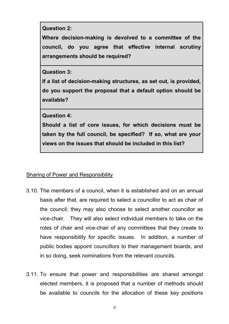 Local Government Reform - Consultation on Policy Proposals